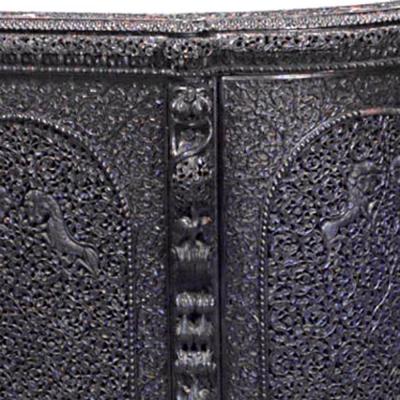 Burmese Rosewood Demilune Sideboard