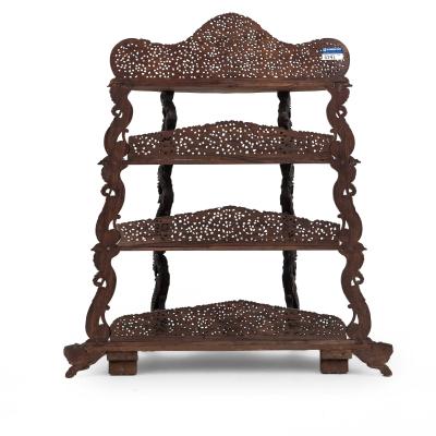 Burmese Teakwood Serpentine etagere