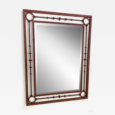 Burnt Sienna Wrought Iron Rectangular Wall Mirror