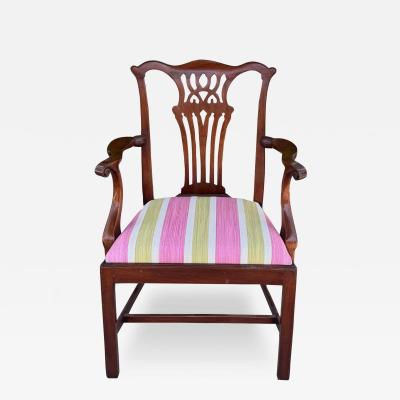 Burton Ching Chippendale Arm Chair W Scalamandre Stripe