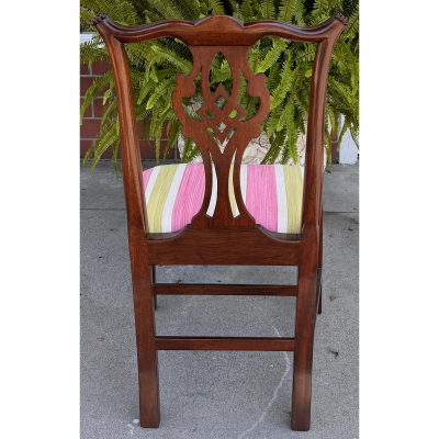 Burton Ching Chippendale Dining Chair W Scalamandre Stripe