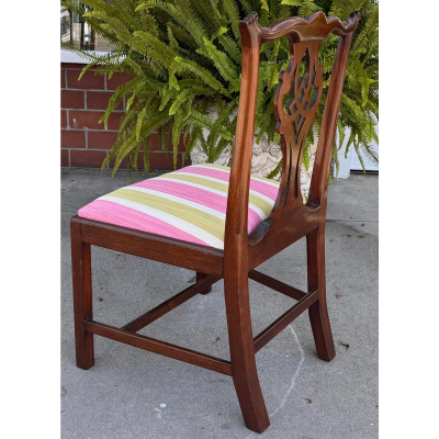 Burton Ching Chippendale Dining Chair W Scalamandre Stripe