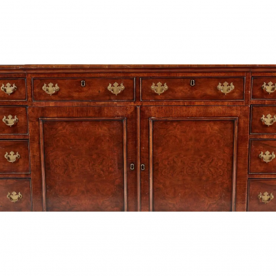 Burton Ching George III Style Burl Walnut Credenza Sideboard Cabinet