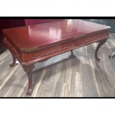 Burton Ching Ming Style Red Lacquer Coffee Cocktail Table