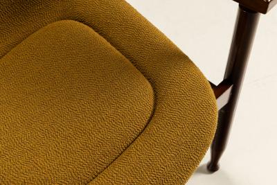 Busnelli Pair of Tiki Armchairs in Ochre Fabric by Busnelli Italy 1960s