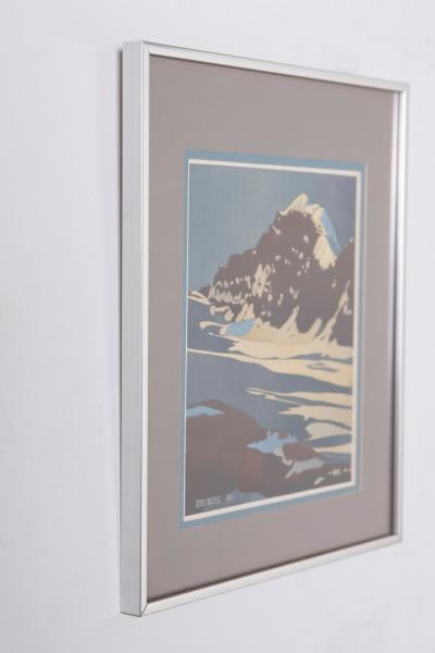 Byron Birdsall Watercolor Snow Landscape Painting Titled Blue Slope 1976