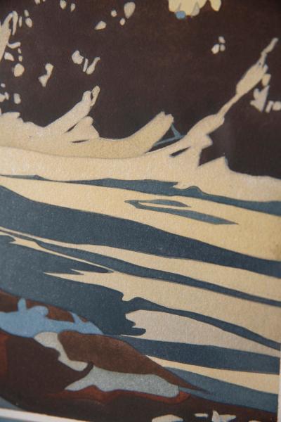 Byron Birdsall Watercolor Snow Landscape Painting Titled Blue Slope 1976