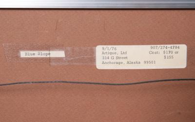 Byron Birdsall Watercolor Snow Landscape Painting Titled Blue Slope 1976