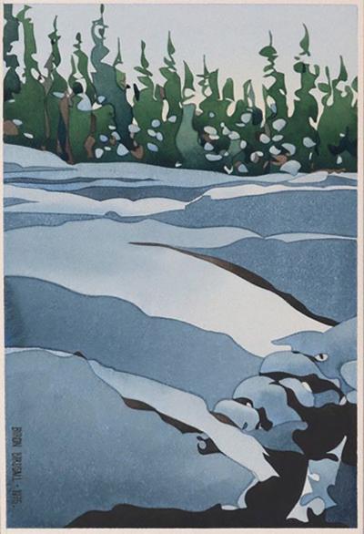 Byron Birdsall Watercolor Snow Landscape Painting Titled Chugach Shadows 1976