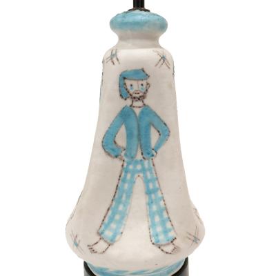 C A S Ceramiche Artistica Solimene Vietri Chic Italian Ceramic Table Lamp with Beautiful Colors and Glazes 1950s