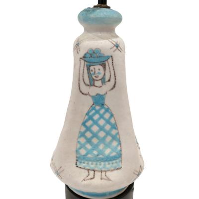 C A S Ceramiche Artistica Solimene Vietri Chic Italian Ceramic Table Lamp with Beautiful Colors and Glazes 1950s