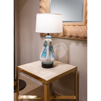 C A S Ceramiche Artistica Solimene Vietri Chic Italian Ceramic Table Lamp with Beautiful Colors and Glazes 1950s