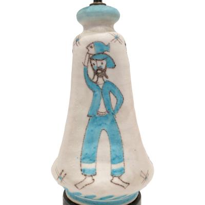 C A S Ceramiche Artistica Solimene Vietri Chic Italian Ceramic Table Lamp with Beautiful Colors and Glazes 1950s