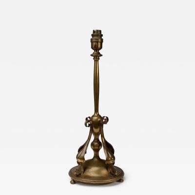 C F A Voysey An Arts Crafts Brass Table Lamp in the Style of C F A Voysey