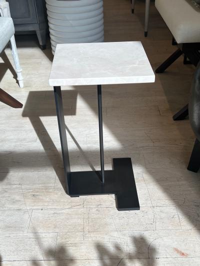 C Form Steel Marble Drinks Table