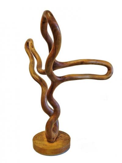 C H Hansen Modern Abstract Wood Sculpture by C H Hansen