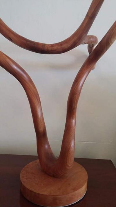 C H Hansen Modern Abstract Wood Sculpture by C H Hansen