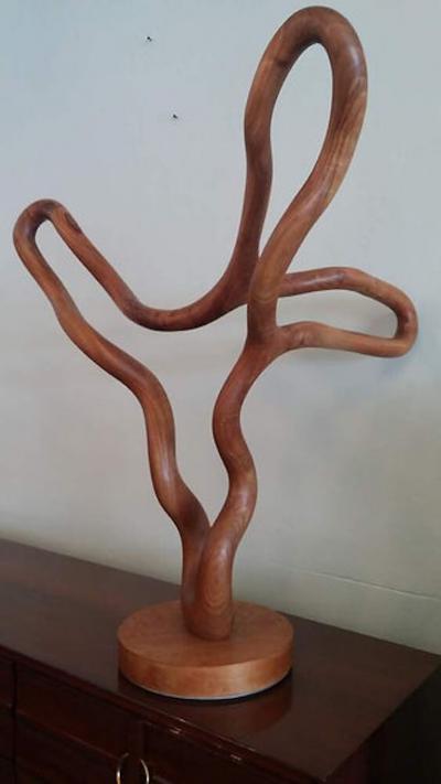 C H Hansen Modern Abstract Wood Sculpture by C H Hansen