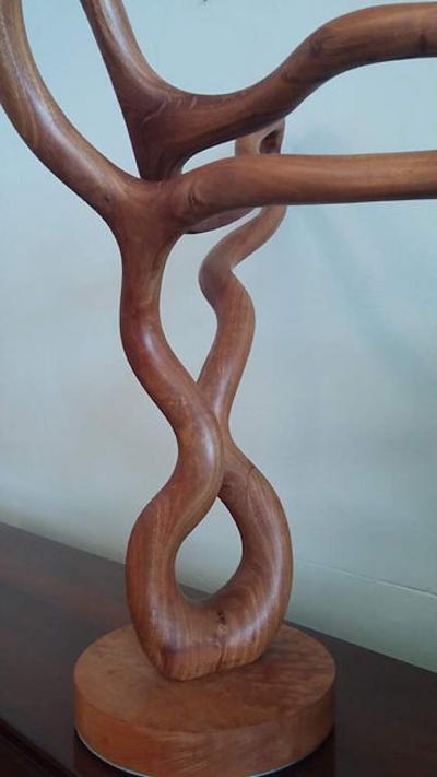 C H Hansen Modern Abstract Wood Sculpture by C H Hansen