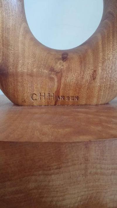 C H Hansen Modern Abstract Wood Sculpture by C H Hansen