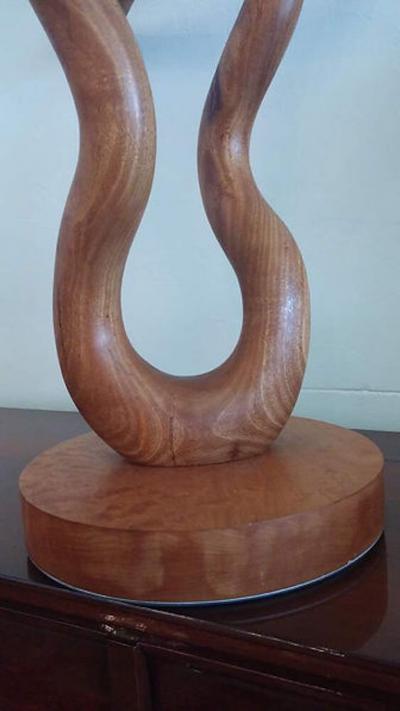 C H Hansen Modern Abstract Wood Sculpture by C H Hansen