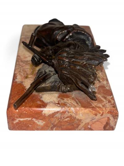 C Kauba Austrian bronze reclining Indian Fill Your Hands 
