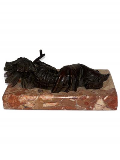 C Kauba Austrian bronze reclining Indian Fill Your Hands 