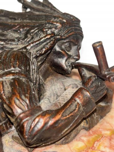 C Kauba Austrian bronze reclining Indian Fill Your Hands 