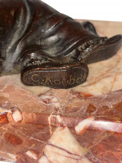 C Kauba Austrian bronze reclining Indian Fill Your Hands 