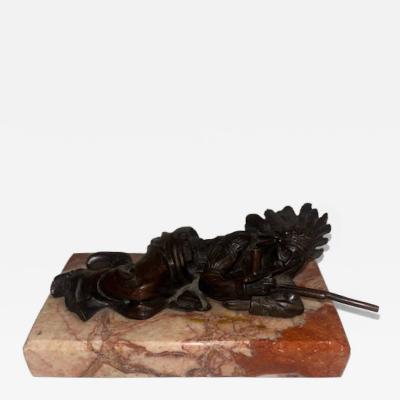 C Kauba Austrian bronze reclining Indian Fill Your Hands 