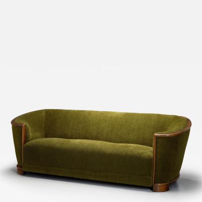 C Lundb k Three Seater Sofa With Oak Frame Europe 1940s