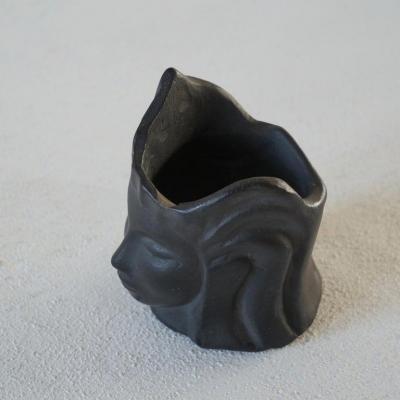 CARLO ALBERTO ROSSI Carlo Alberto Rossi Bucchero Female Head Ceramic Pencil Holder