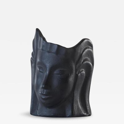 CARLO ALBERTO ROSSI Carlo Alberto Rossi Bucchero Female Head Ceramic Pencil Holder