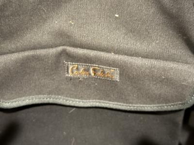 CARLOS FALCHI PICASSO STYLE THE FLAUTIST SNAKESKIN LIZARD FABRIC HANDBAG WALLET SET