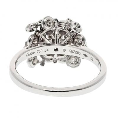 CARTIER 18K WHITE GOLD DIAMANT LEGER DE DIAMOND CLUSTER RING