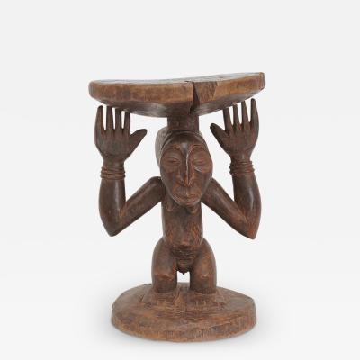 CARYATID SEAT LUBA HEMBA Tribal art sculpture Congo