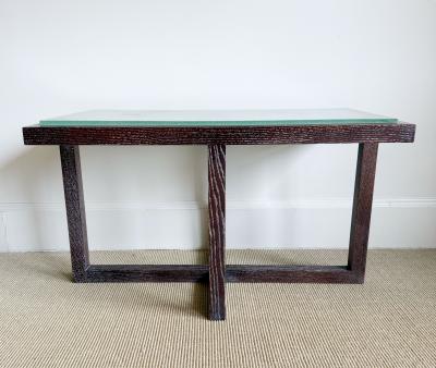 CERUSED OAK TABLE WITH SAINT GOBAIN GLASS
