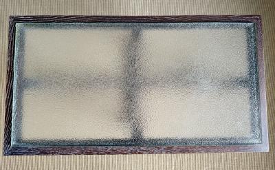 CERUSED OAK TABLE WITH SAINT GOBAIN GLASS