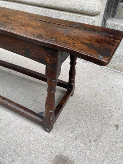 CHARLES II PERIOD OAK LONG BENCH