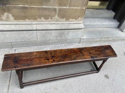 CHARLES II PERIOD OAK LONG BENCH