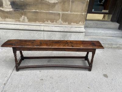 CHARLES II PERIOD OAK LONG BENCH