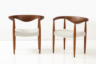 CHARLES VANDENHOVE PAIR OF WALNUT CHAIRS BY CHARLES VANDENHOVE