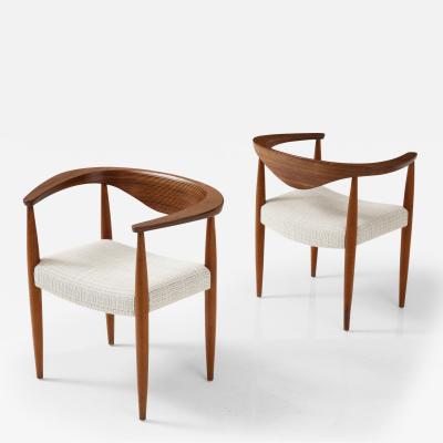 CHARLES VANDENHOVE PAIR OF WALNUT CHAIRS BY CHARLES VANDENHOVE