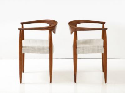 CHARLES VANDENHOVE Pair of WALNUT armchair by Charles Vandenhove