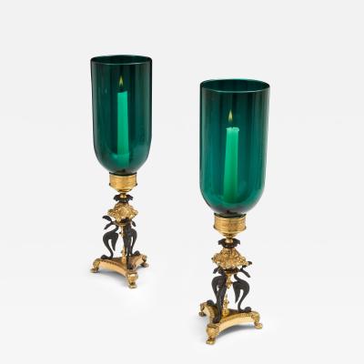 CHENEY LONDON A FINE PAIR OF REGENCY STORM LIGHTS BY CHENEY LONDON