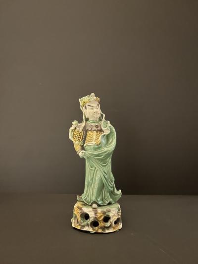 CHINESE FAMILLE VERTE BISCUIT PORCELAIN FIGURE