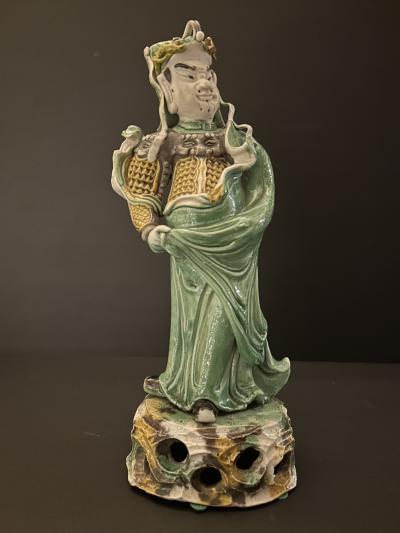 CHINESE FAMILLE VERTE BISCUIT PORCELAIN FIGURE