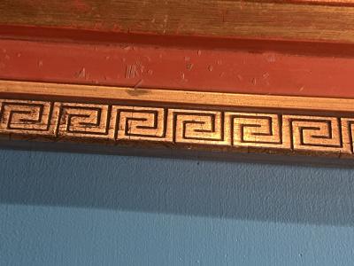 CHINOISERIE GILT WOOD CARVED PLAQUE WITH BIRDS AMONGST FLOWERING FRUIT TREE