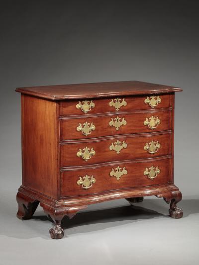CHIPPENDALE BALL AND CLAW FOOT CHEST OF DRAWERS