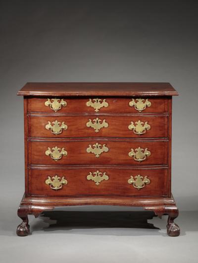 CHIPPENDALE BALL AND CLAW FOOT CHEST OF DRAWERS